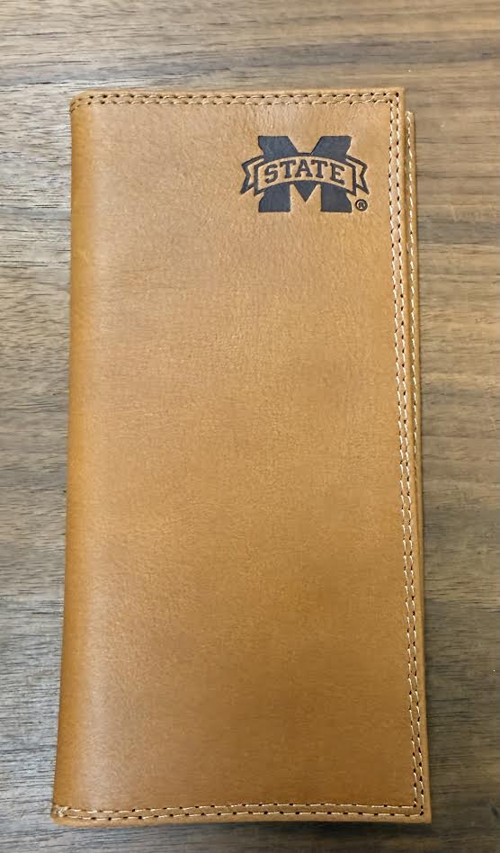 Tan Leather M Banner Debossed Wallets