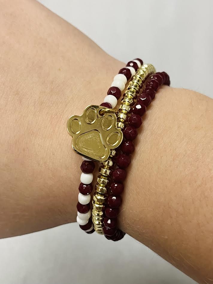 Gameday Stackable Beaded Bracelet Set