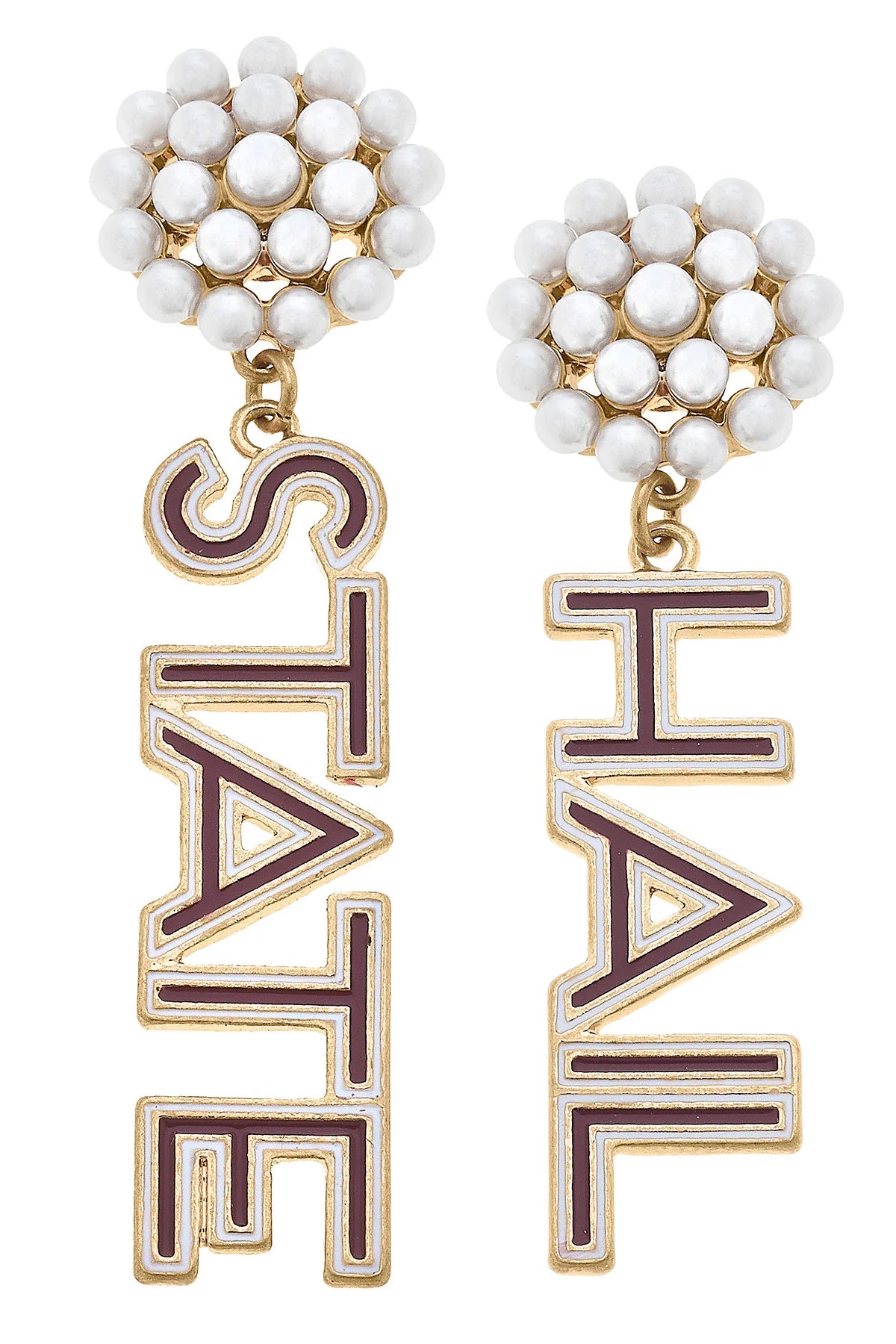 Hail State Pearl Cluster Earrings