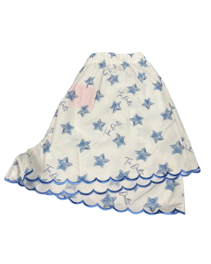 Tri Delta Cotton Scalloped Shorts