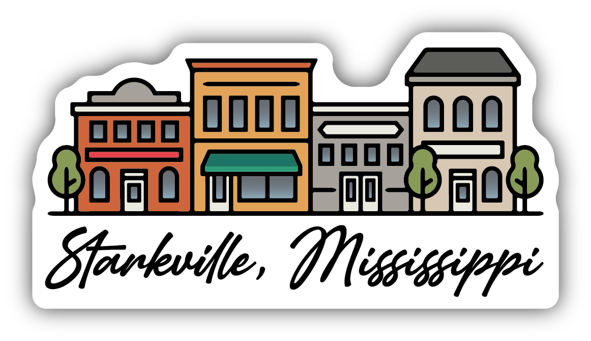 Starkville Mainstreet Buildings Decal