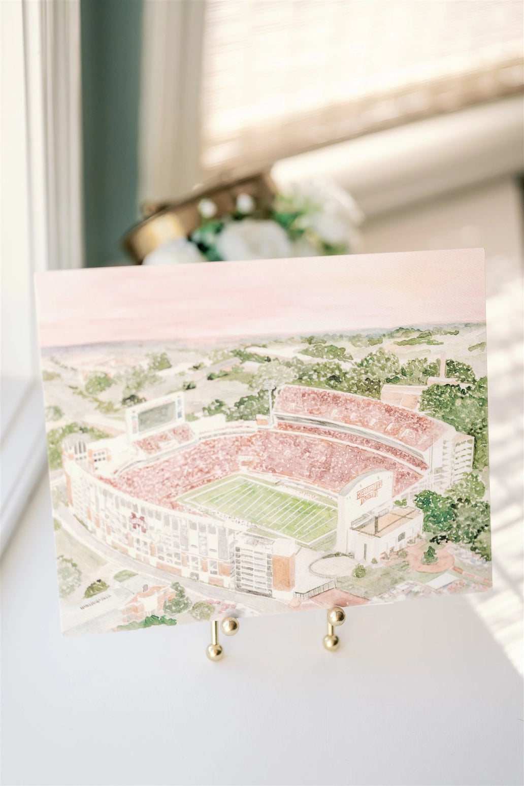 MSU Watercolor Stadium Print