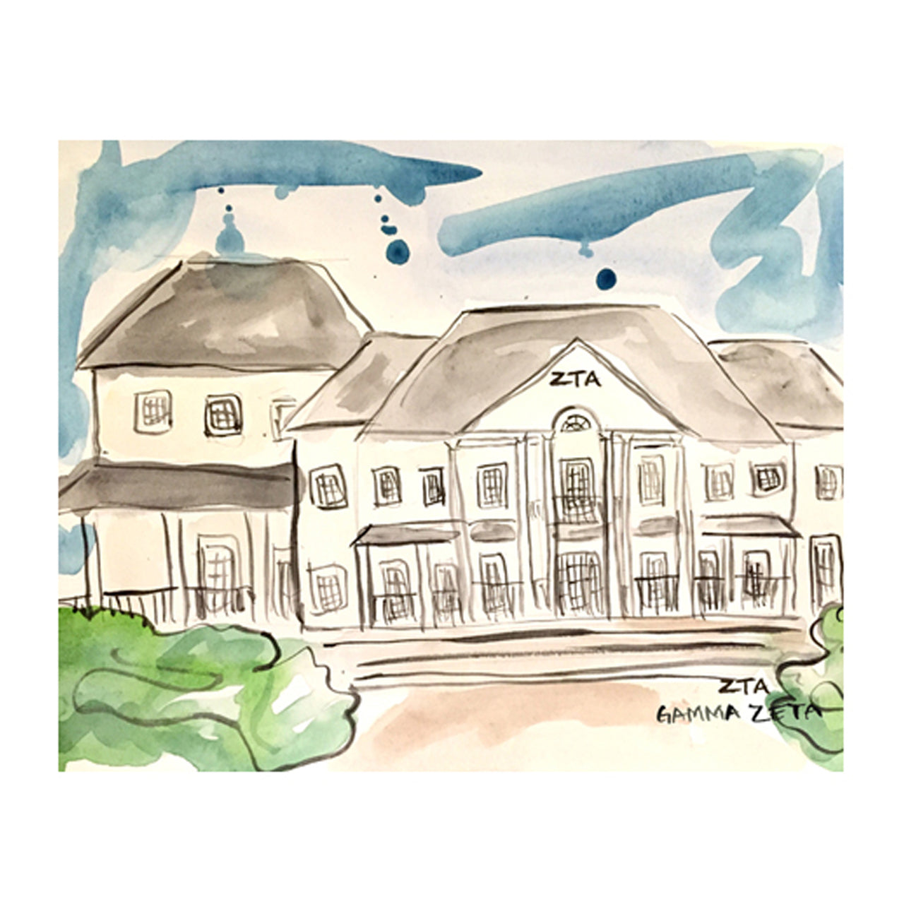 Watercolor Sorority House Prints