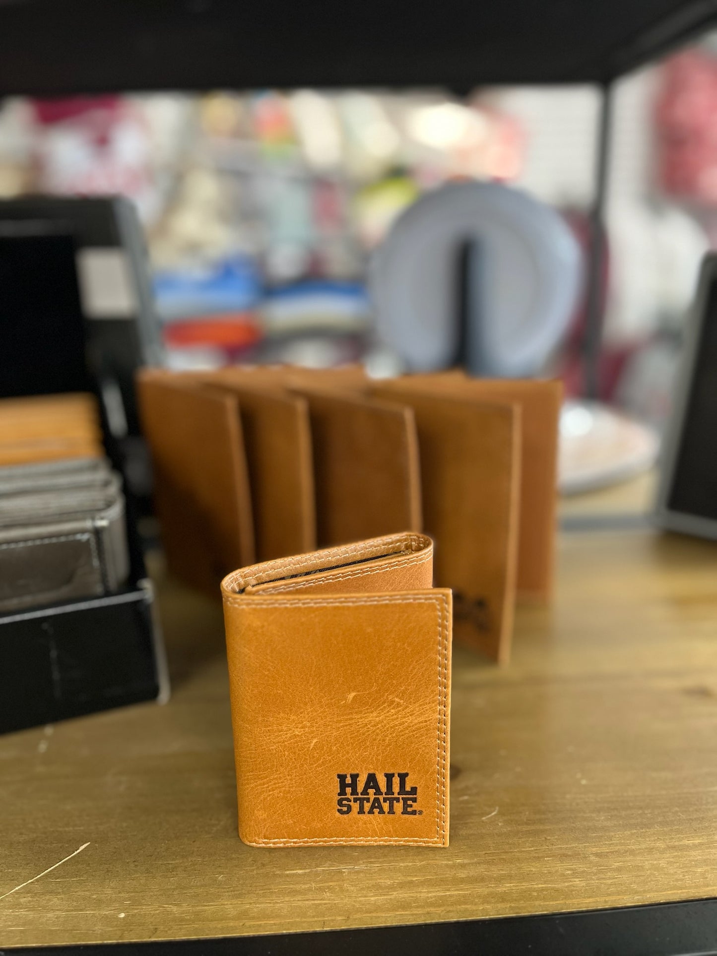 Tan Trifold Hail State Wallet