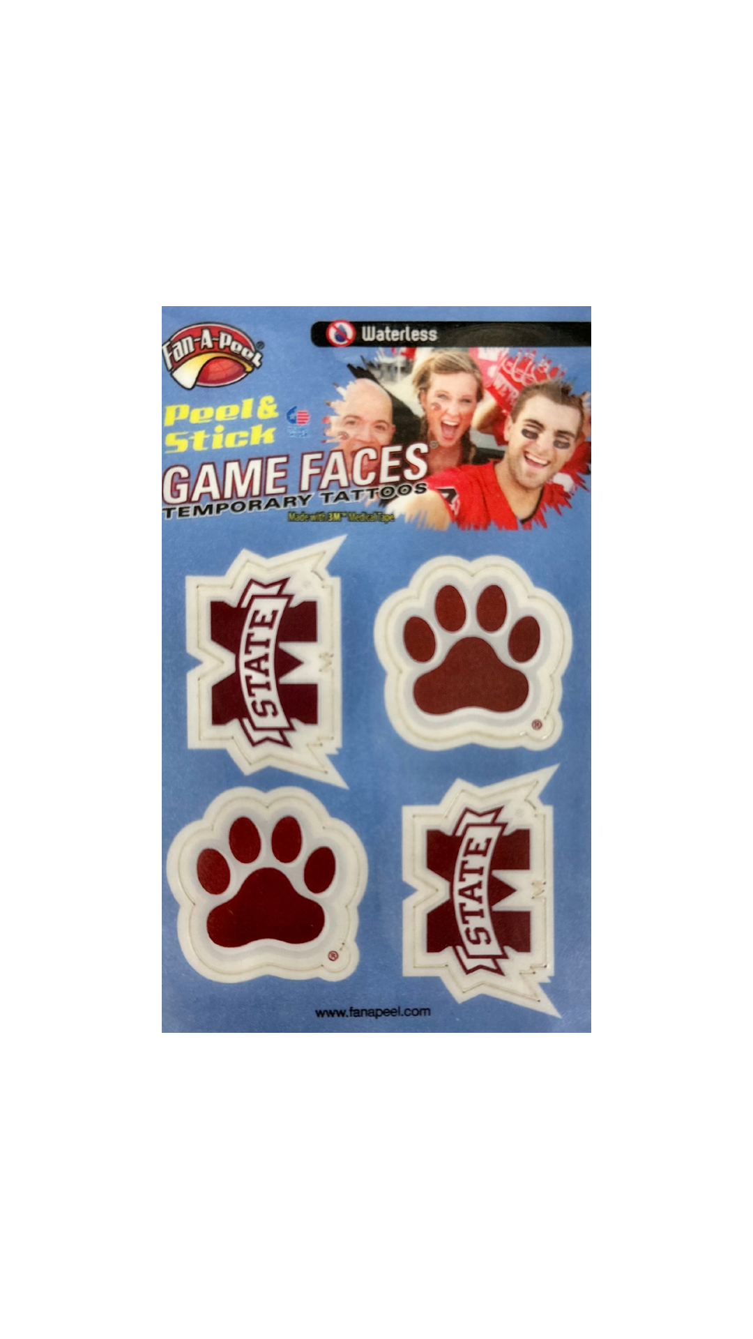 MSU Assorted Waterless Face Tattoos