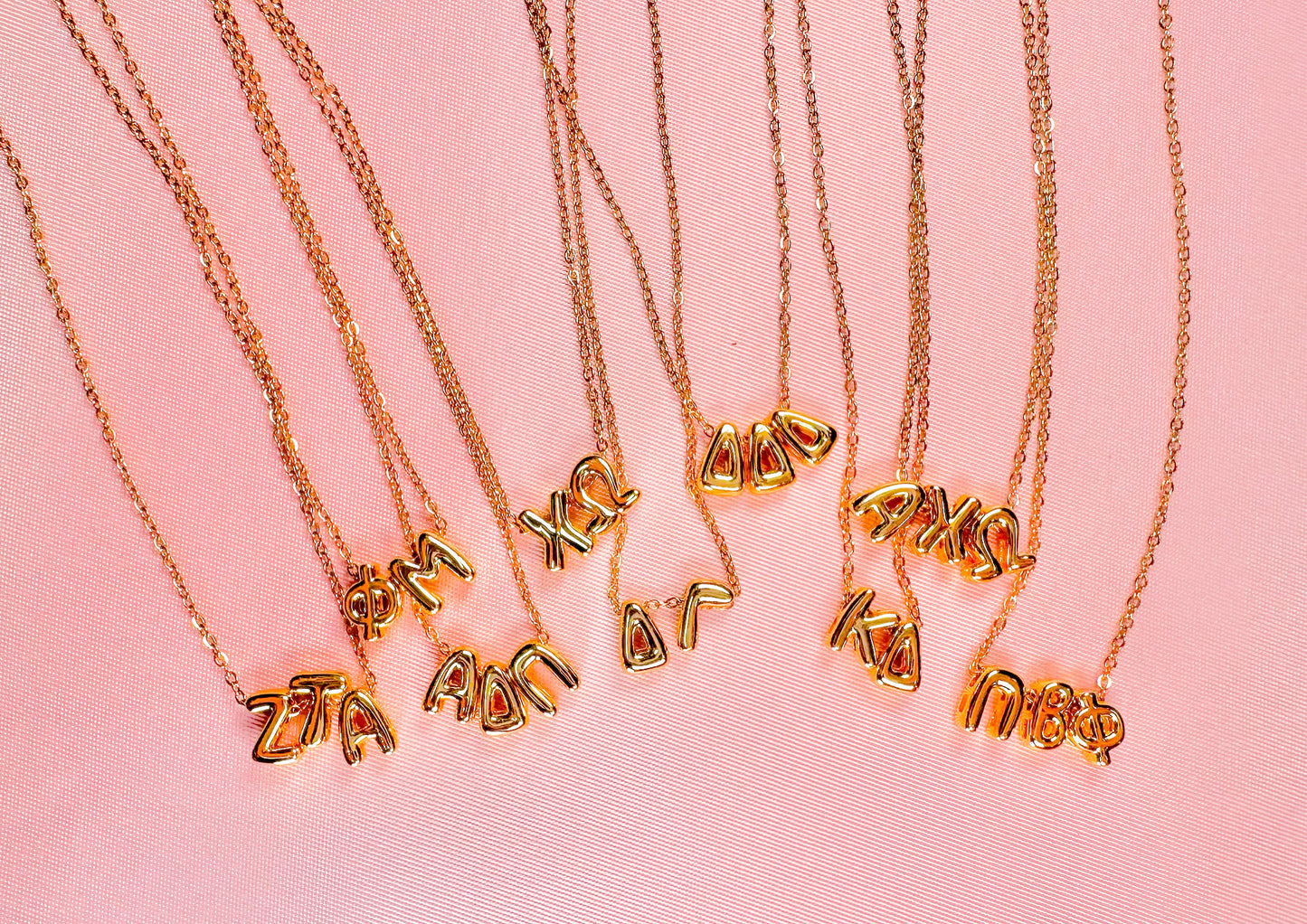 Sorority Bubble Letter Necklace