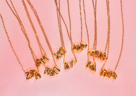 Sorority Bubble Letter Necklace