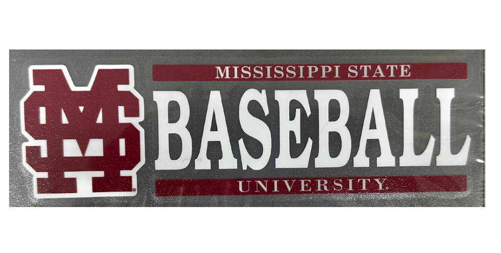 Mississippi State Baseball Bar Decal