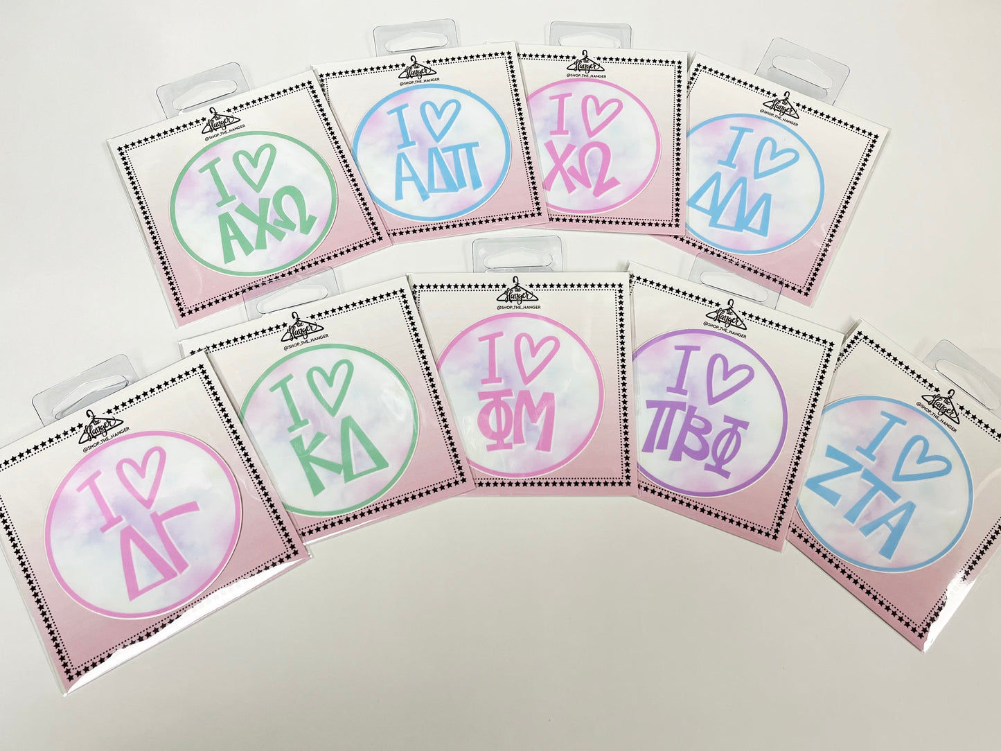 "I Heart" Sorority Stickers