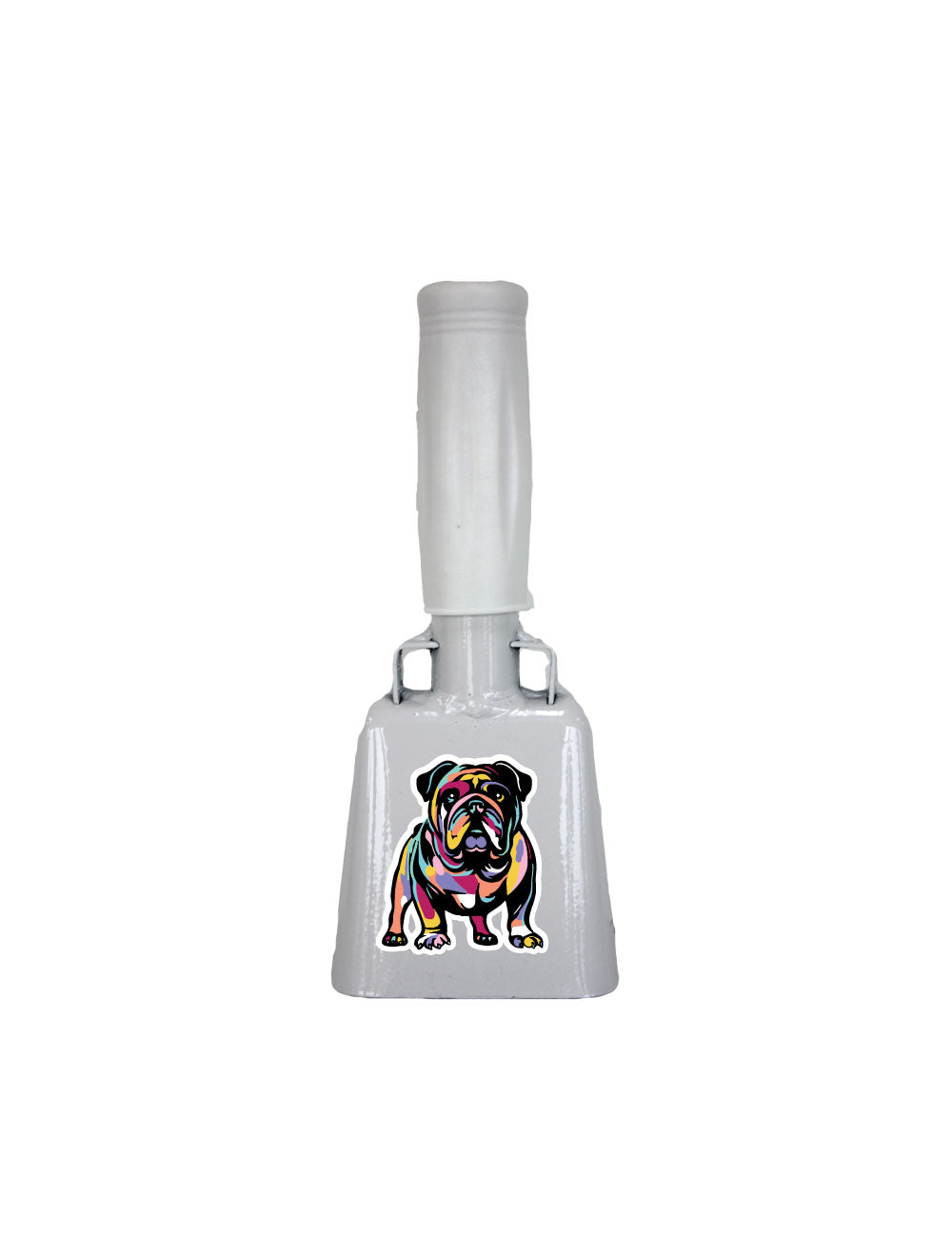 Small White BullyBell with Multicolor Bully Decal