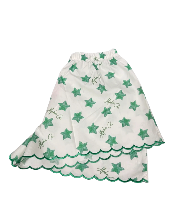 Alpha Chi Cotton Scalloped Shorts
