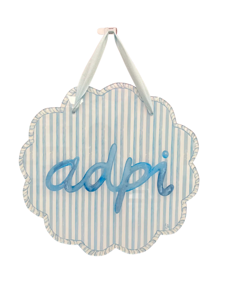 Scalloped Sorority Acrylic Doorhanger