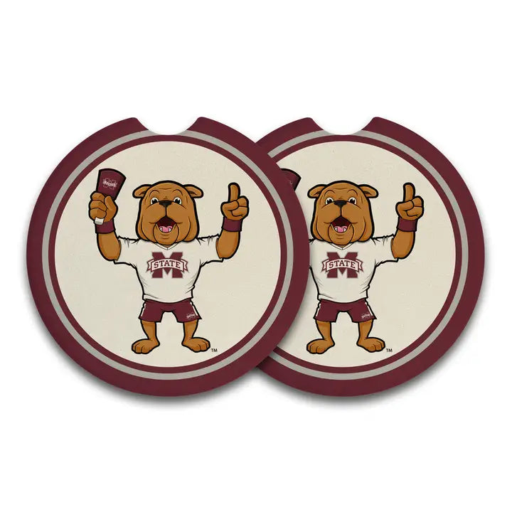MS State Mascot Car Coaster Set