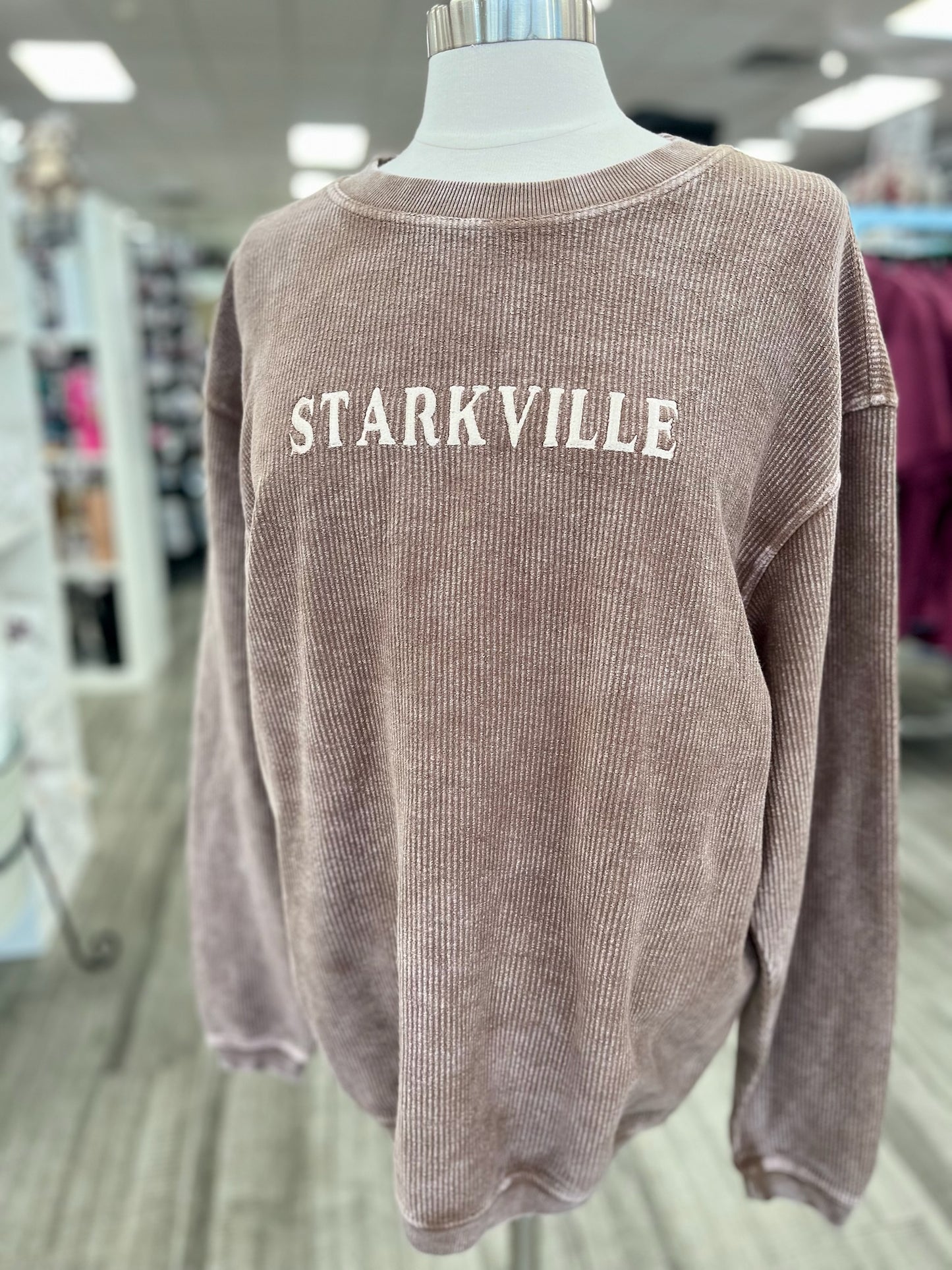 Brown Multicolor Starkville Corded Sweatshirt