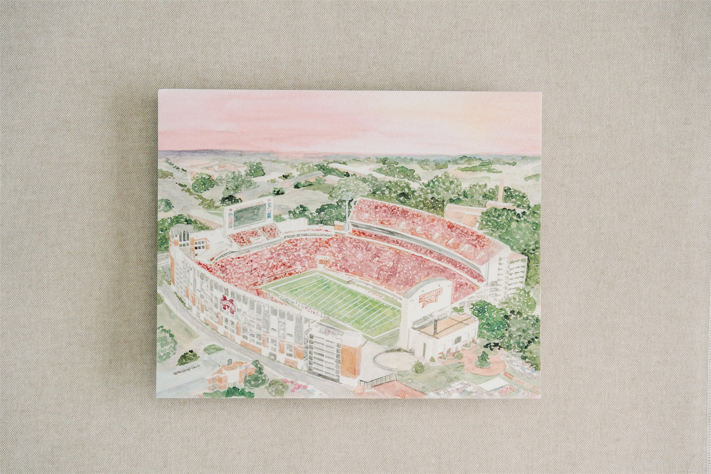 MSU Watercolor Stadium Print