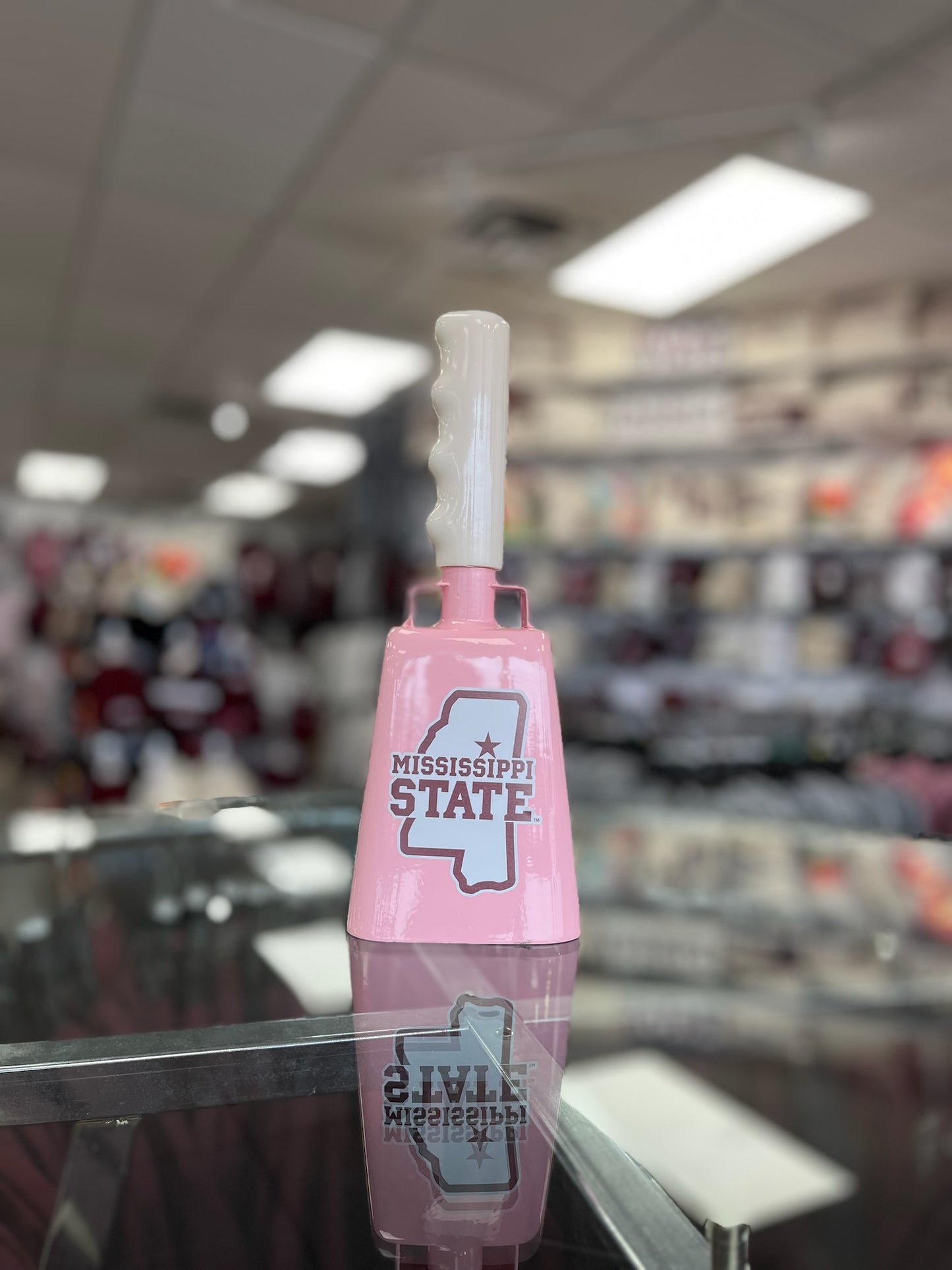 Boxed: Medium Pink BullyBell with Star State Outline