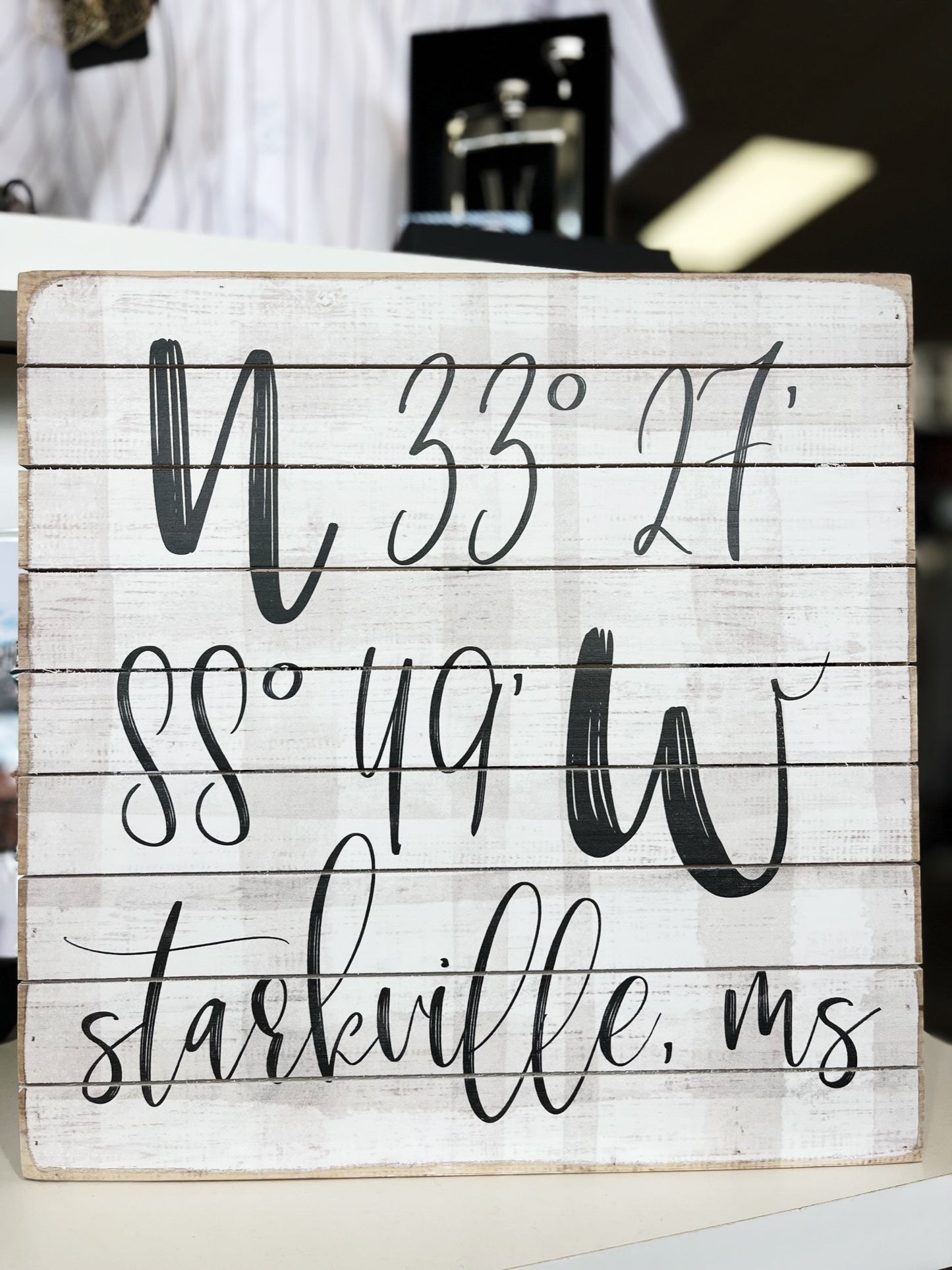 Starkville Coordinates Wooden Signs