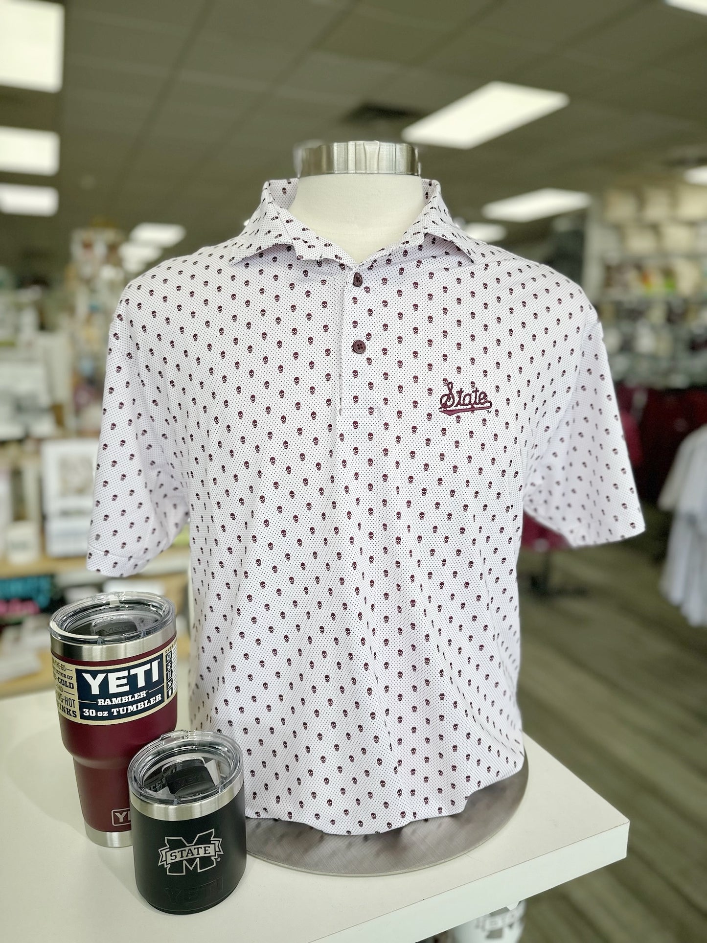 State Script Skull Polo