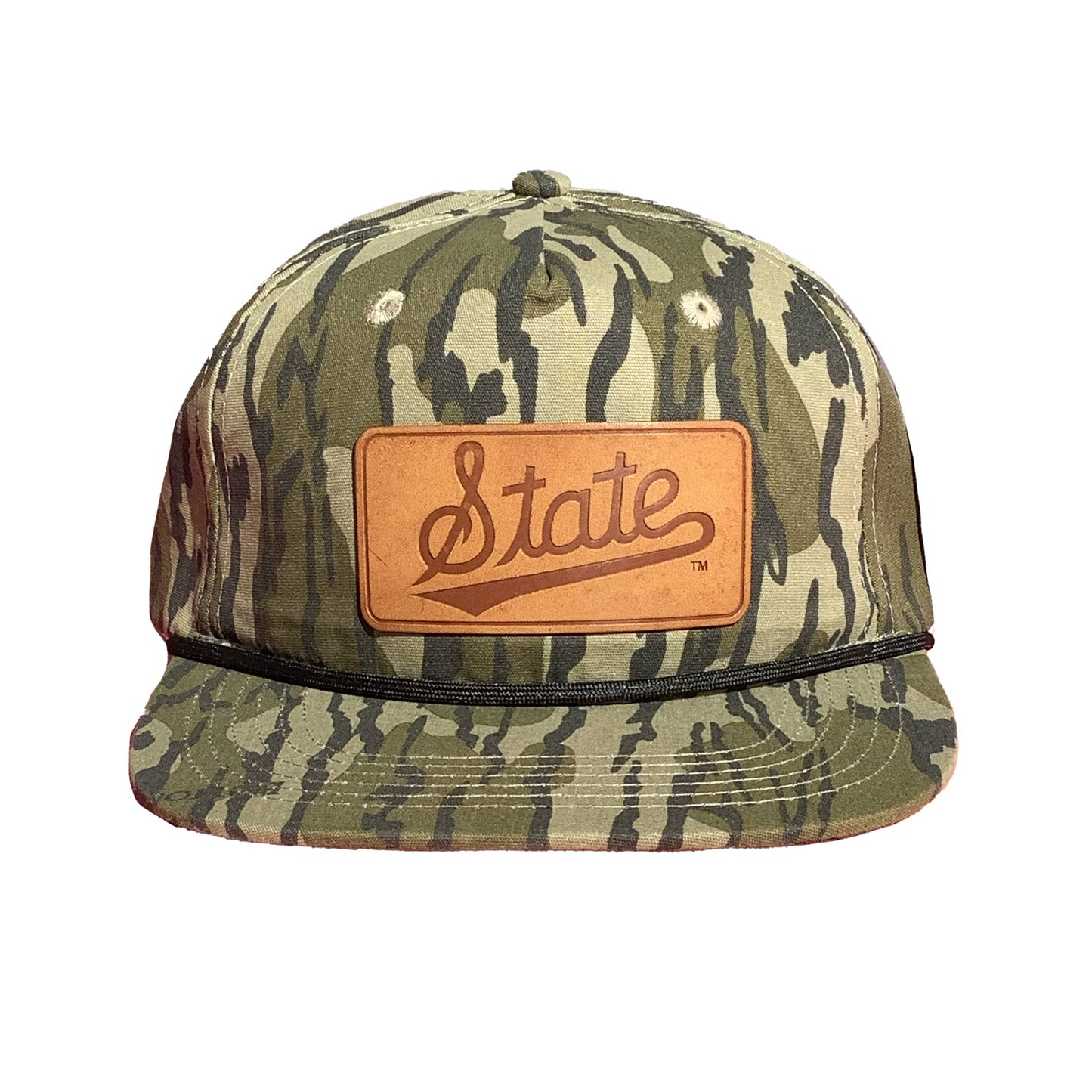 State Script Leather Patch Bottomland Hat