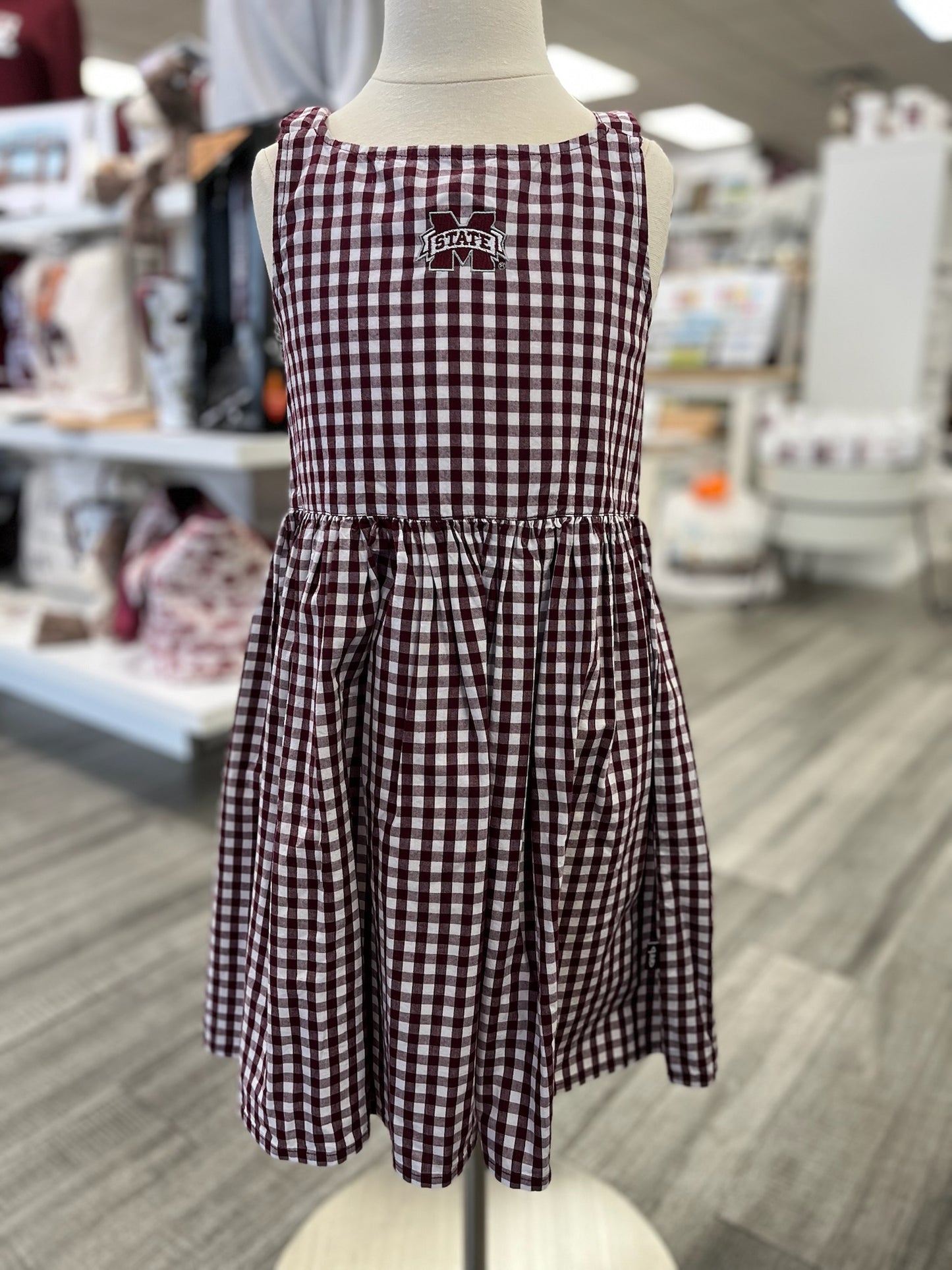 M Banner Checkered Youth Girls Dress