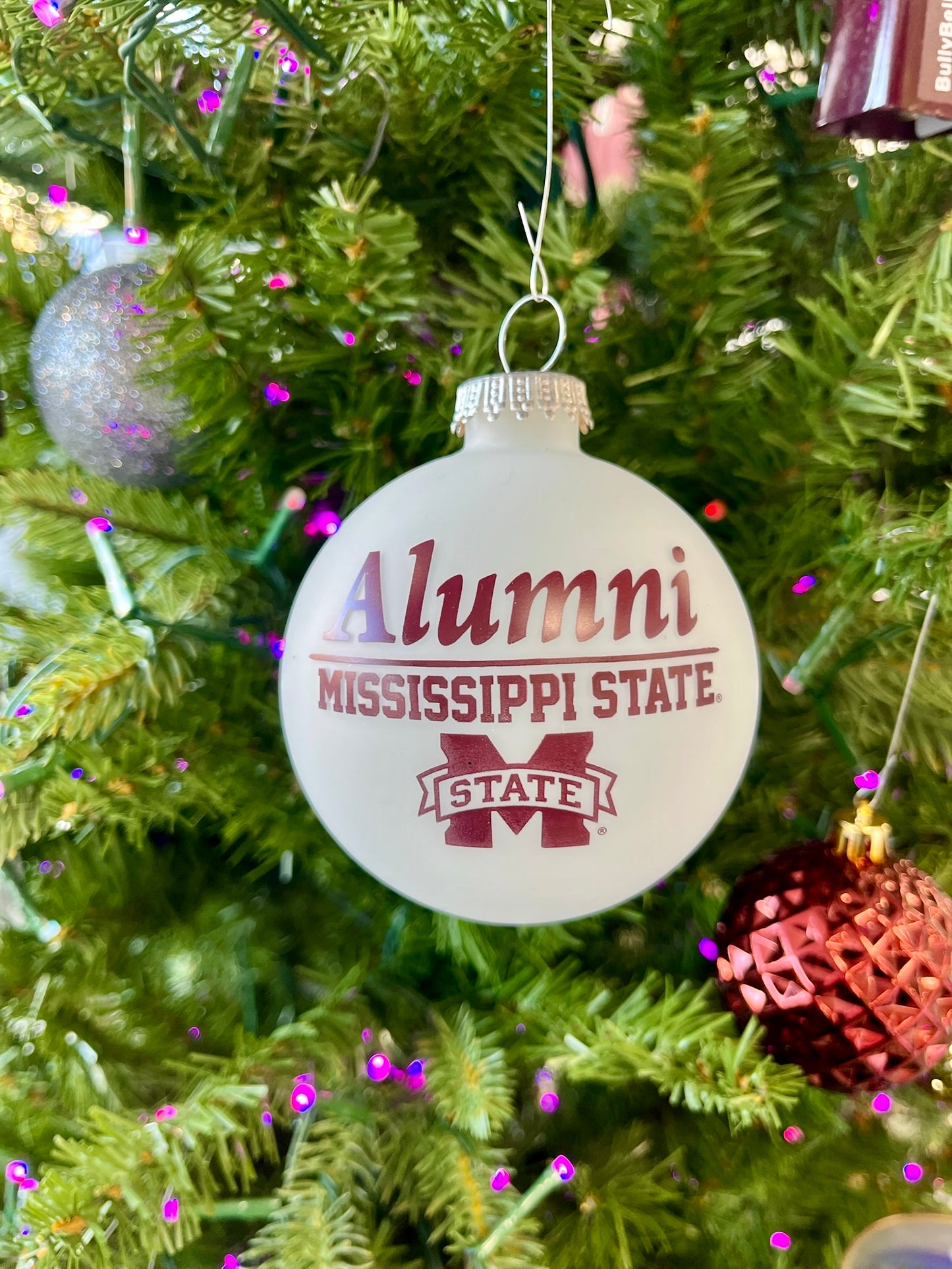 MSU Alumni Matte Glass Ornament