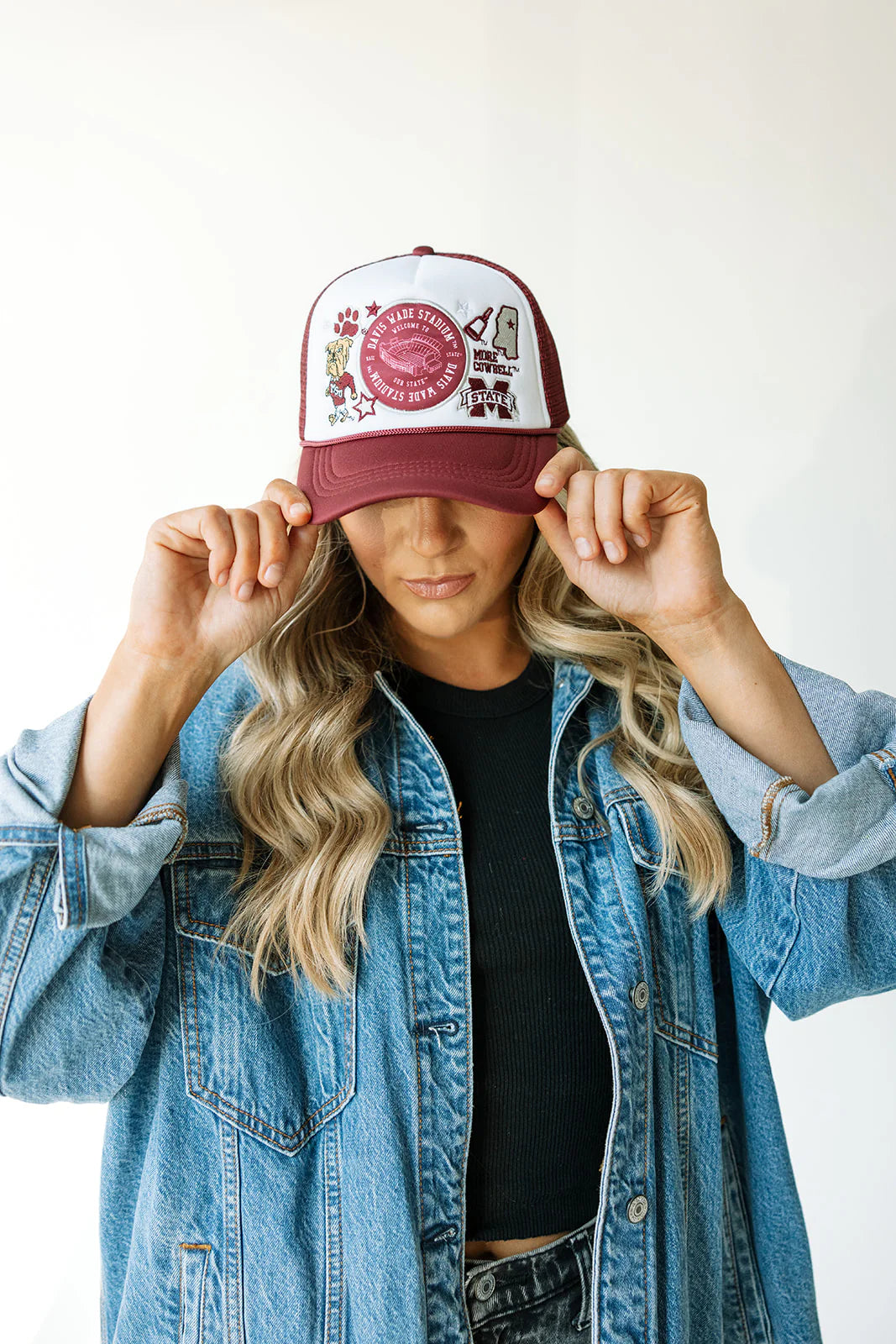 MSU Collage Patch Womens Trucker Hat