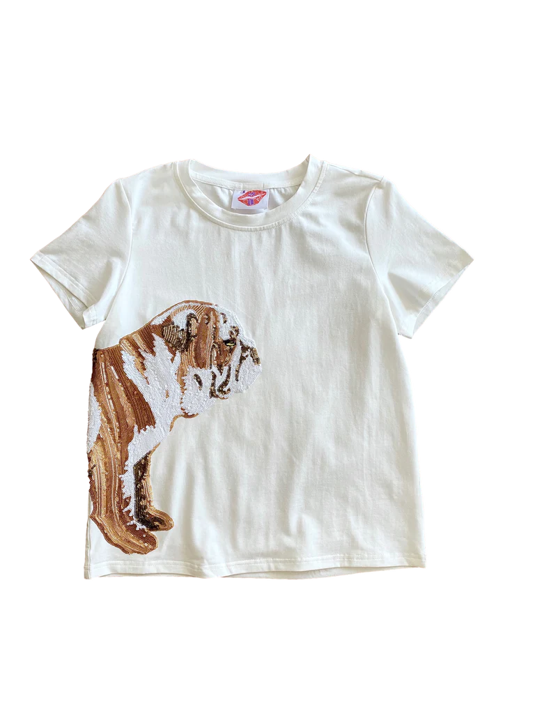 Wrap Around Bulldog Sequin Tee