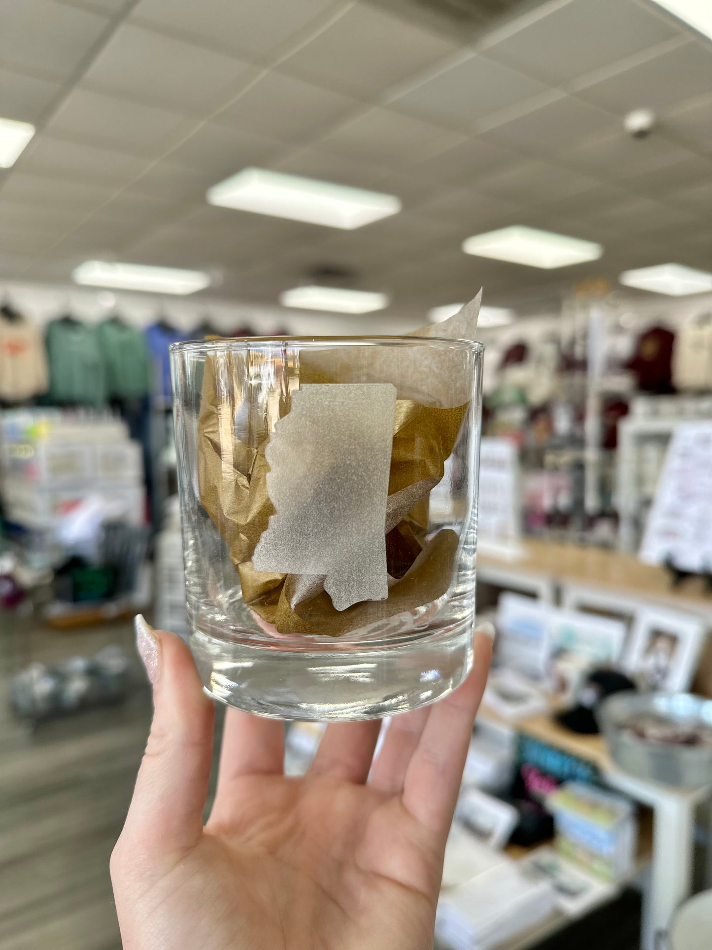 Mississippi Silhouette Rocks Glass