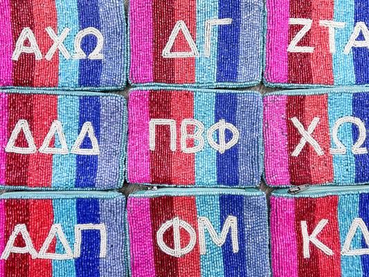 Multicolor Sorority Beaded Pouches