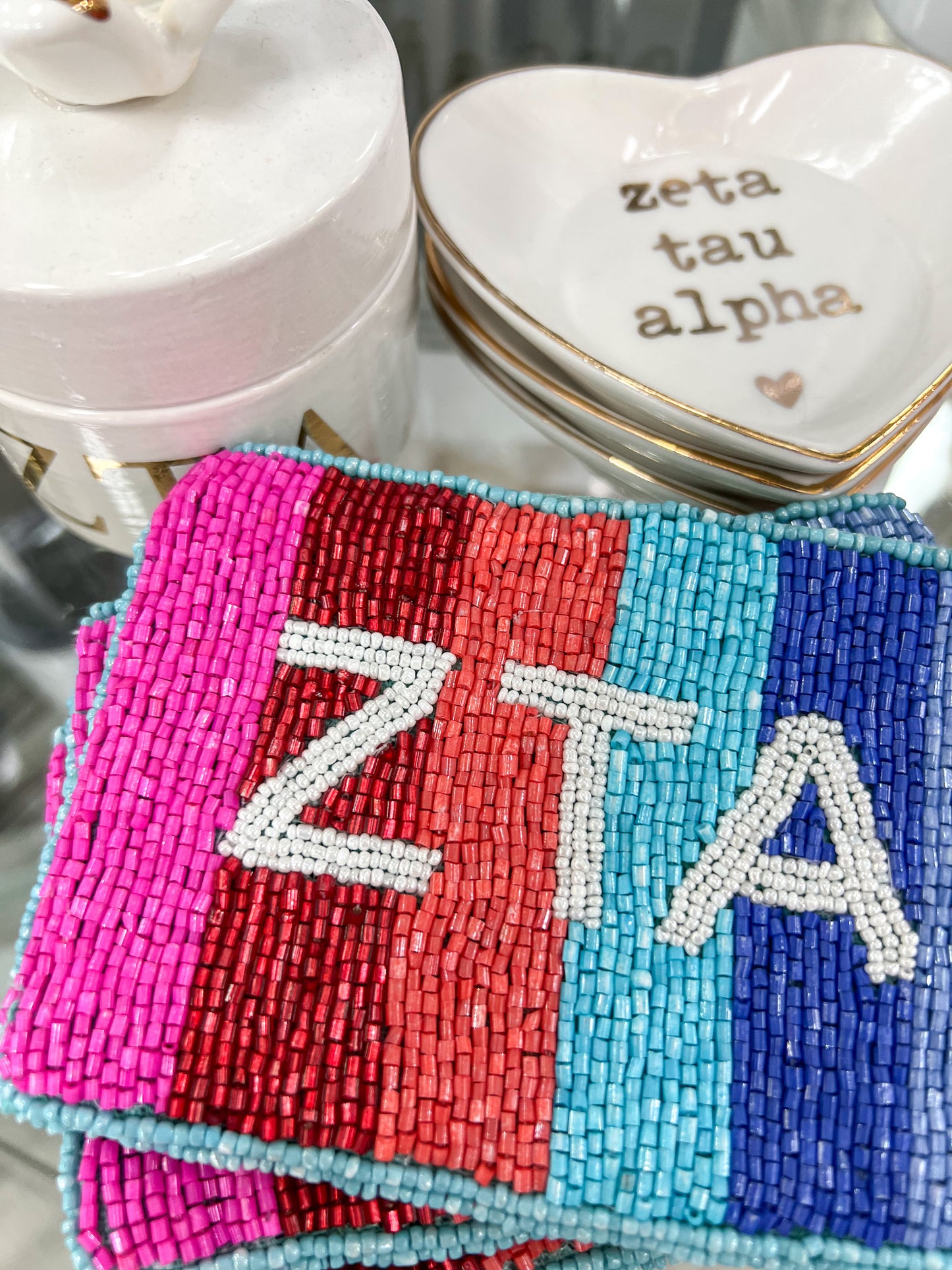 Multicolor Sorority Beaded Pouches
