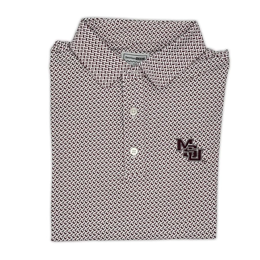 MSU Interlocking All Over Cowbell Polo