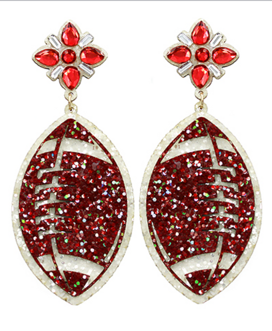 Glitter Football Earrings