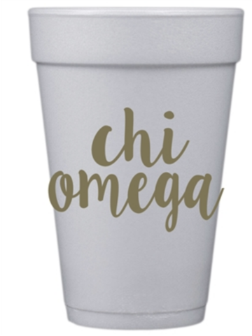 Gold Print Sorority Styrofoam Cups