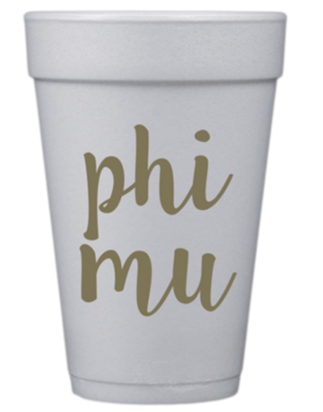 Gold Print Sorority Styrofoam Cups