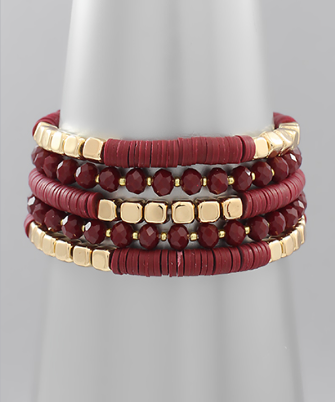 Maroon Beaded Bracelet