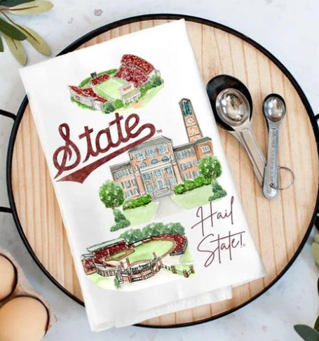 MSU Landmark Tea Towel