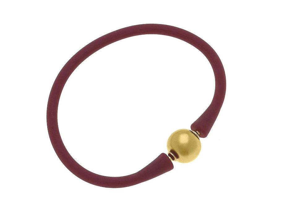 Gold Pearl Silicone Bracelet