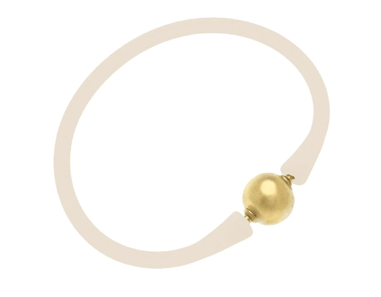 Gold Pearl Silicone Bracelet