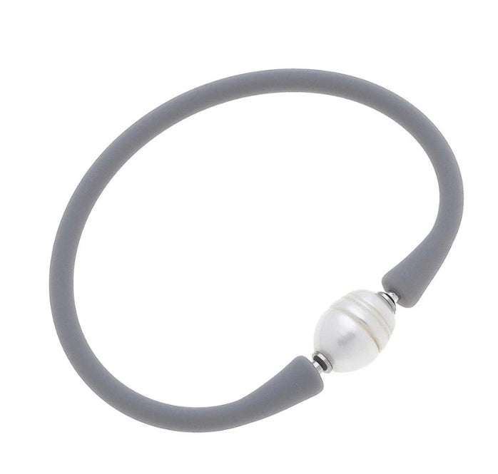 White Pearl Silicone Bracelet