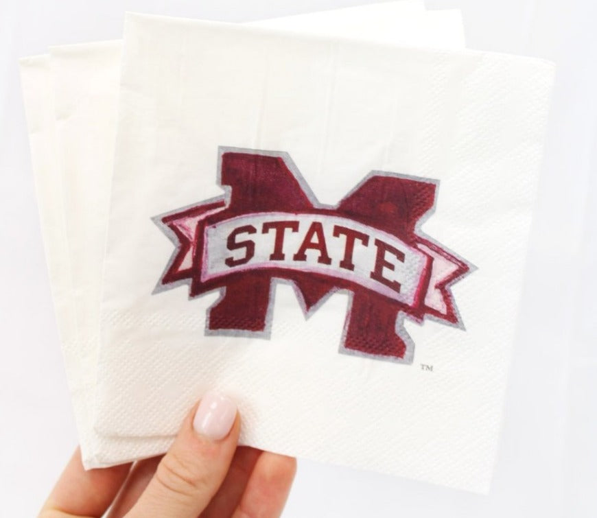 Watercolor M Banner Napkins