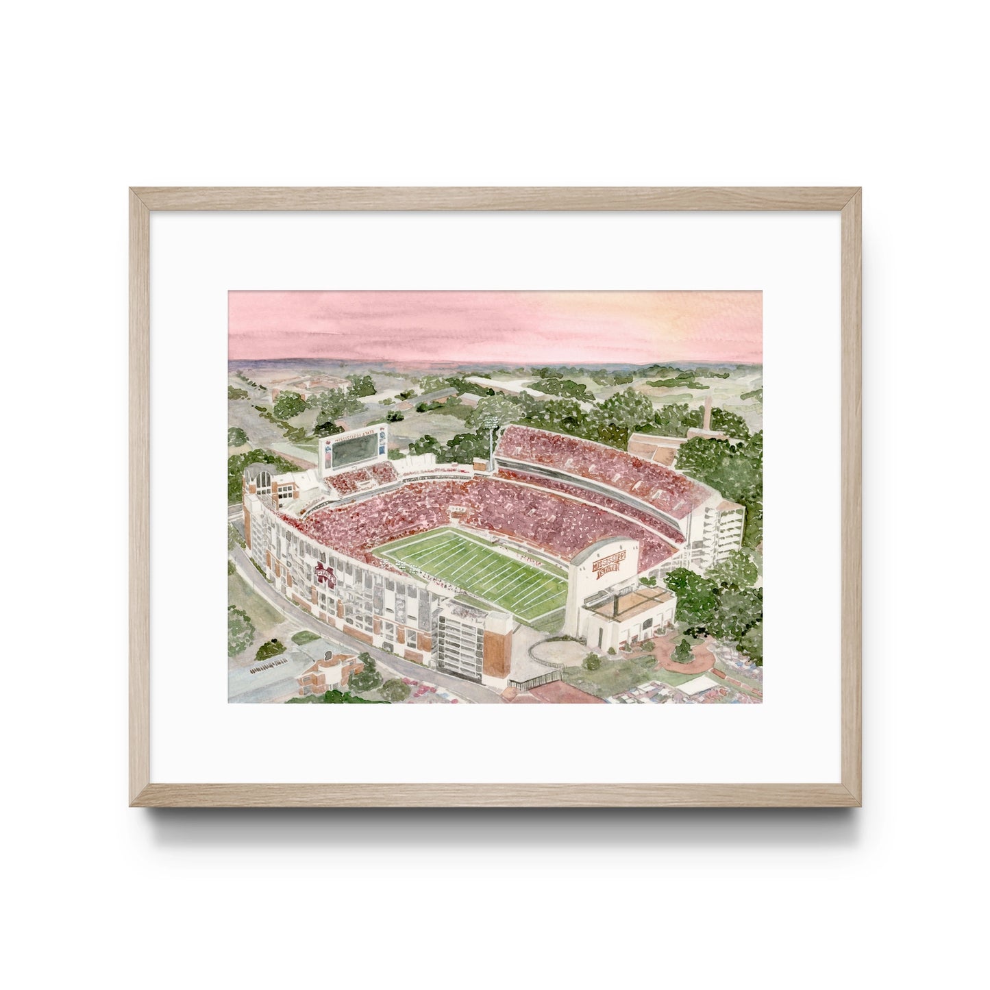 MSU Watercolor Stadium Print