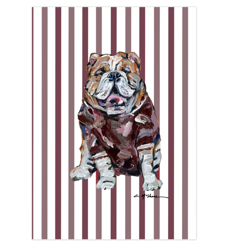 Striped Bulldog Frameable Card
