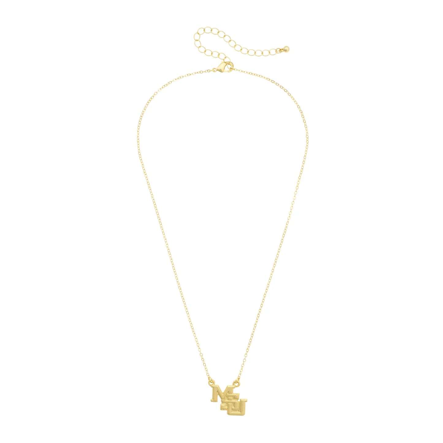 Interlocking MSU 24K Stamped Necklace