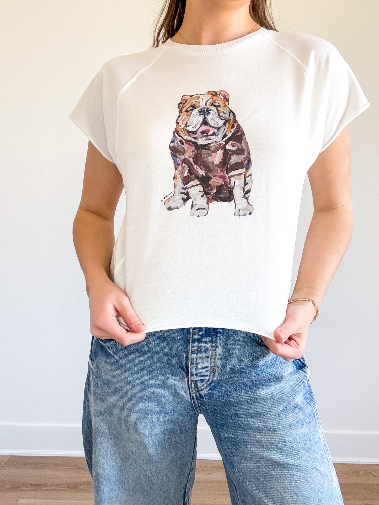 Maroon Bulldog Edgy Short Sleeve