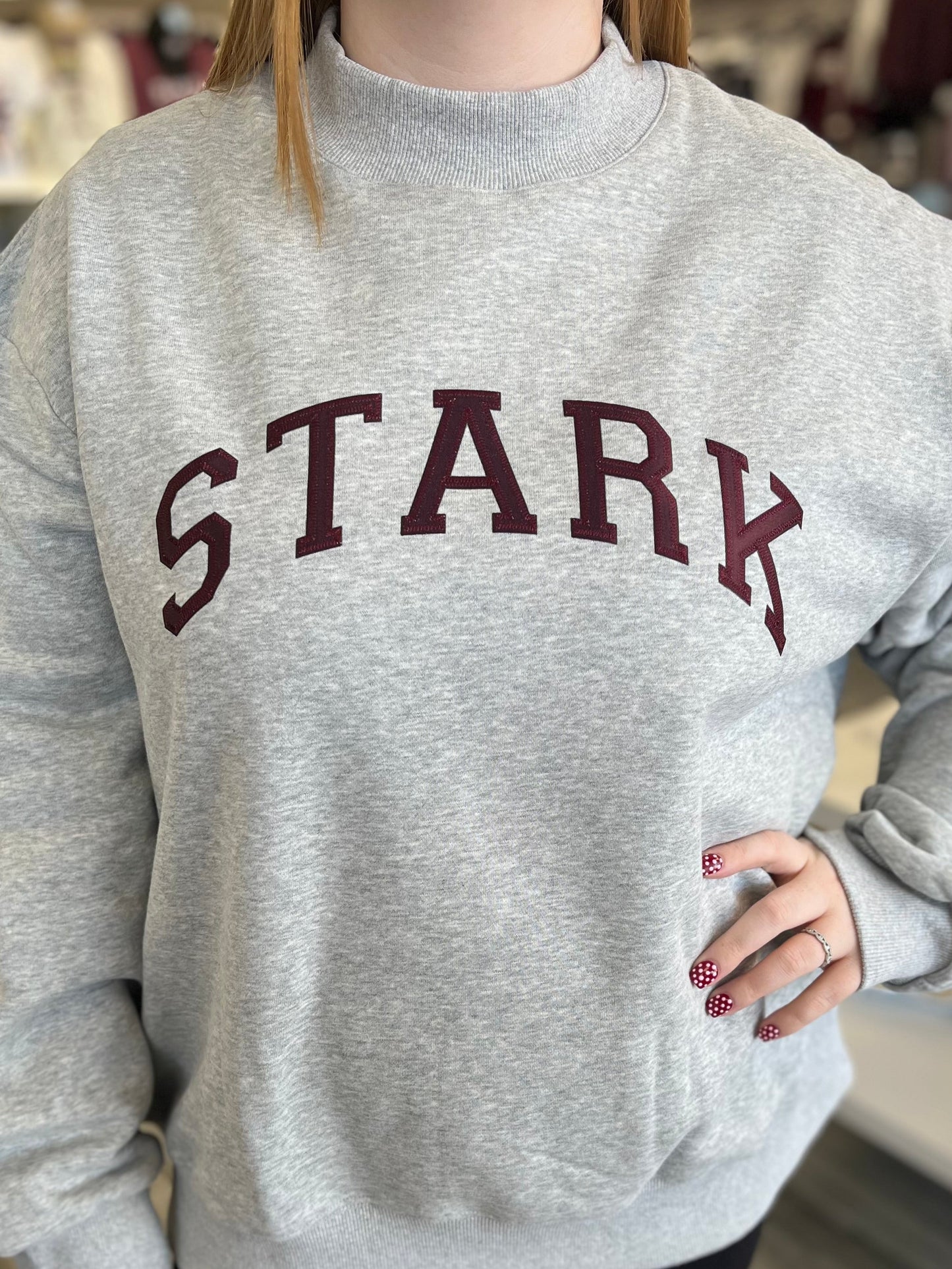 Gray Stark Mock Neck Sweatshirt