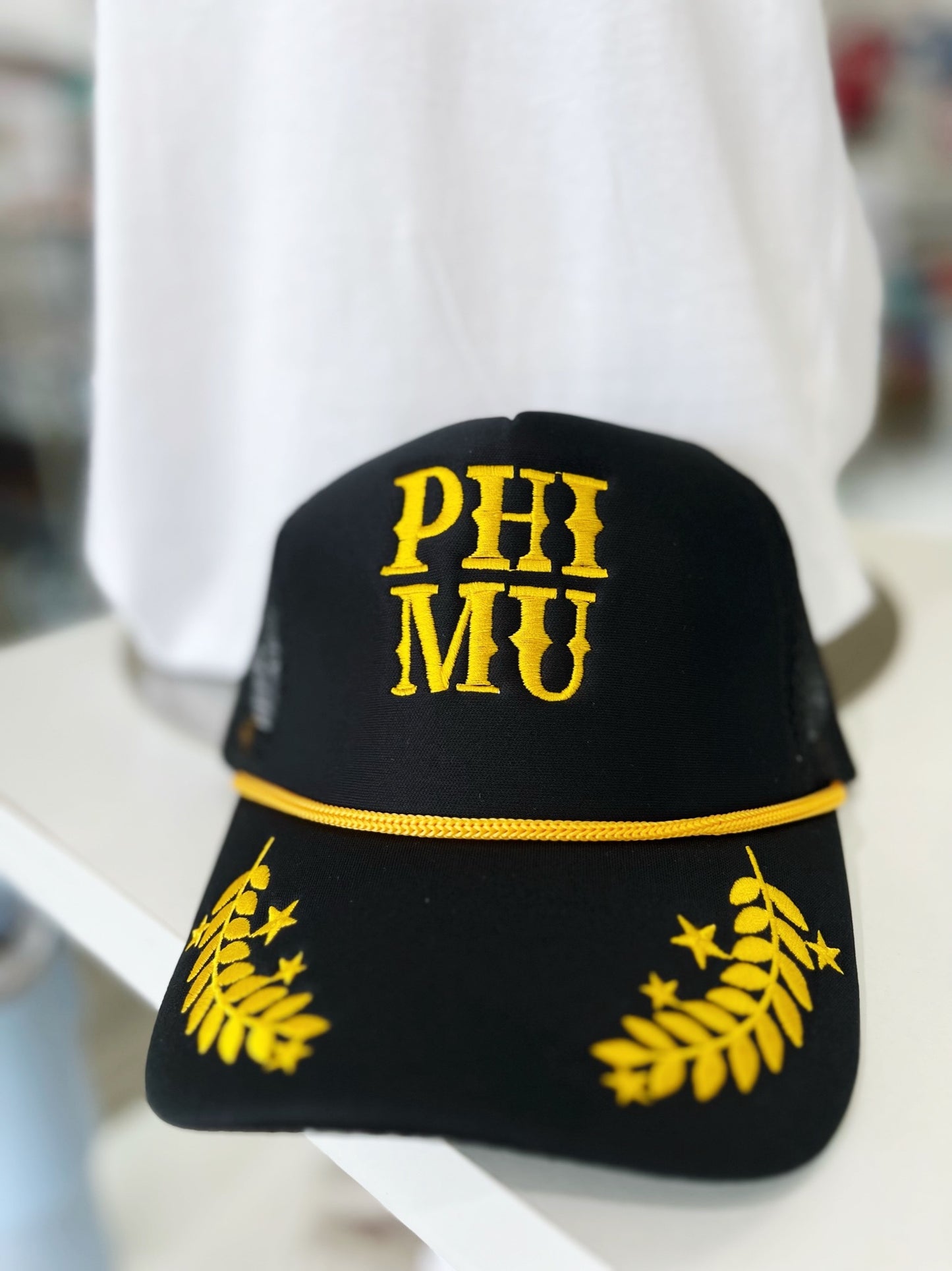 Sorority Gold Leaf Trucker Hats