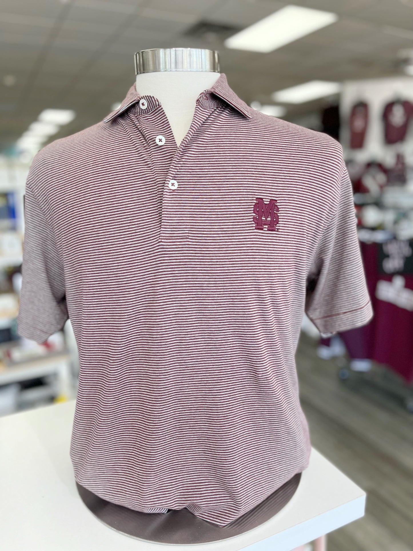 M Over S Grey Striped Polo