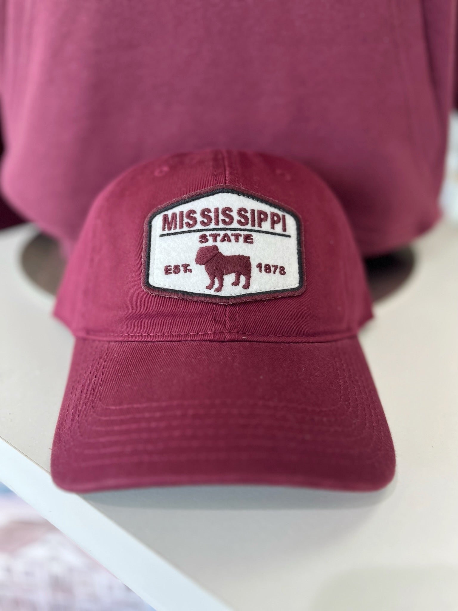 Maroon MSU Felt Patch Hat