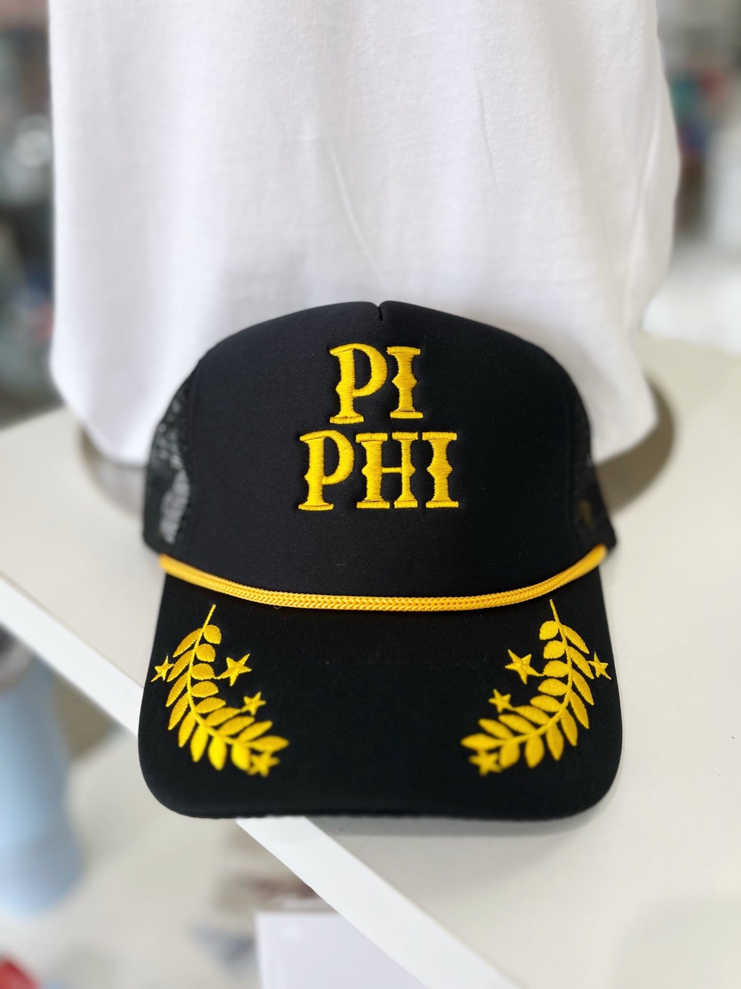 Sorority Gold Leaf Trucker Hats