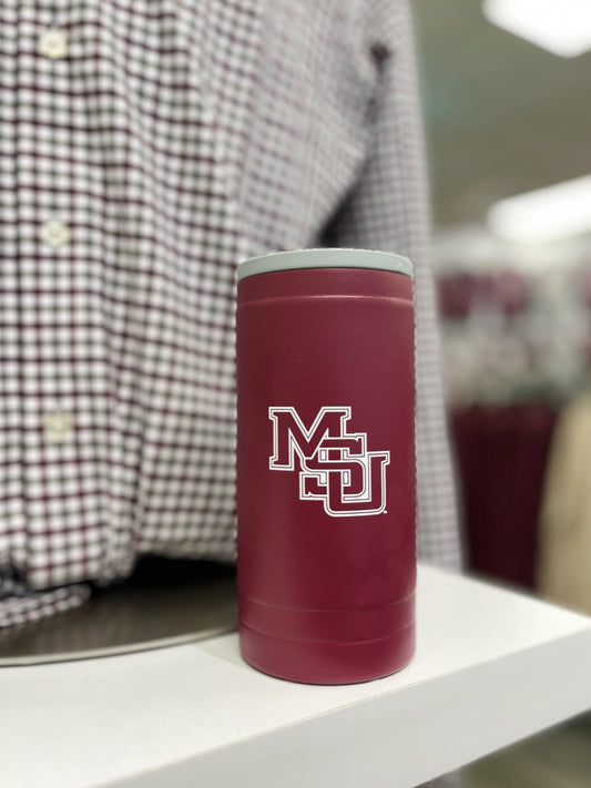Interlocking MSU Slim Can Koozie